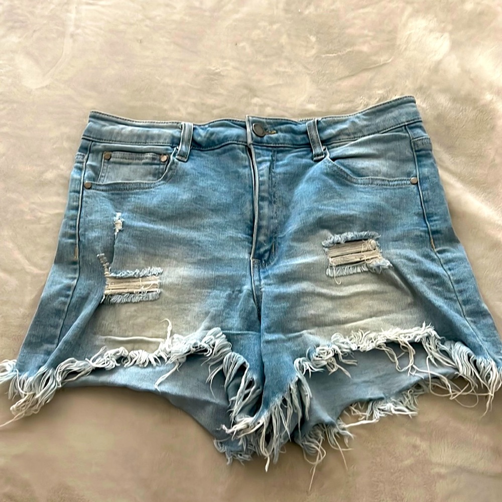 Black Label Distressed Shorts.